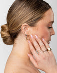Golden Donut Wave Studs Earrings - BONDEYE JEWELRY ®