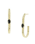Jollie Hoops Black Onyx Earrings - BONDEYE JEWELRY ®