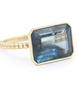 London Blue Topaz Emerald Cut Jollie Ring Rings - BONDEYE JEWELRY ®