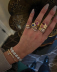 Luna Bangle White Topaz Bracelets - BONDEYE JEWELRY ®