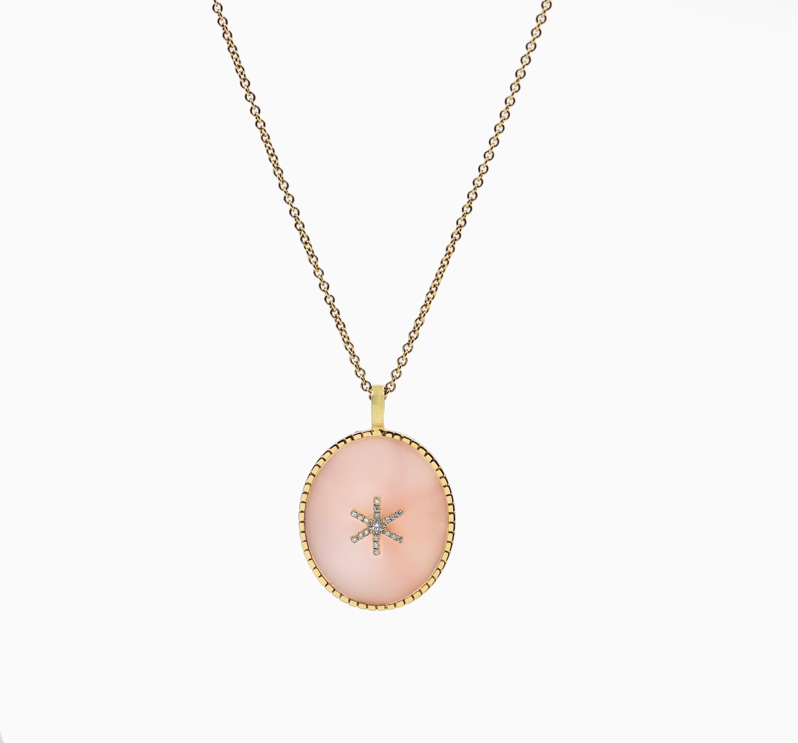 Michelle Pink Opal Necklace Necklaces - BONDEYE JEWELRY ®