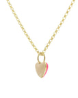 Neon Pink & Nude Beige Enamel Heart Necklaces - BONDEYE JEWELRY ®