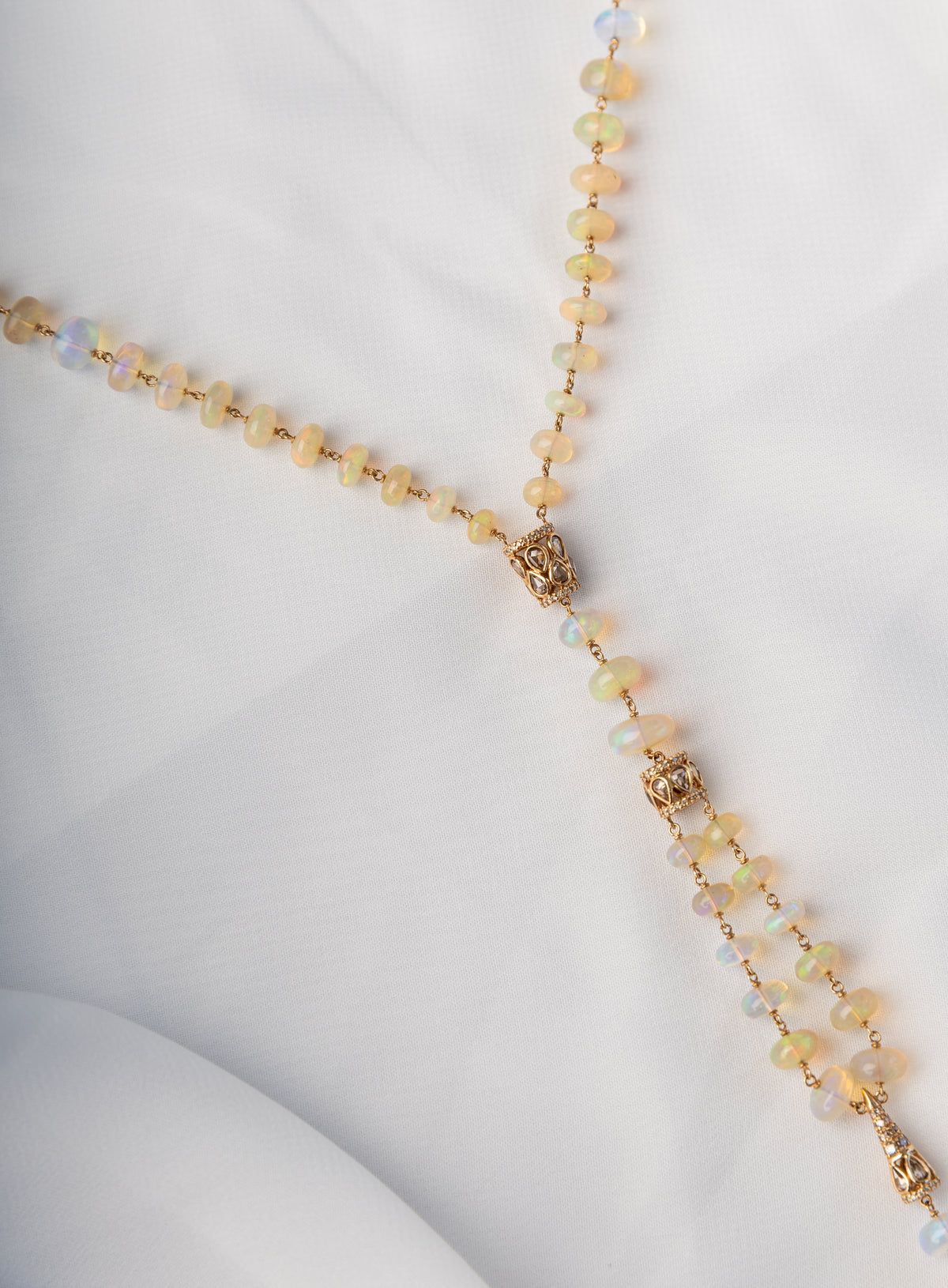 Opal Hour Diamond Lariat Necklace - BONDEYE JEWELRY ®