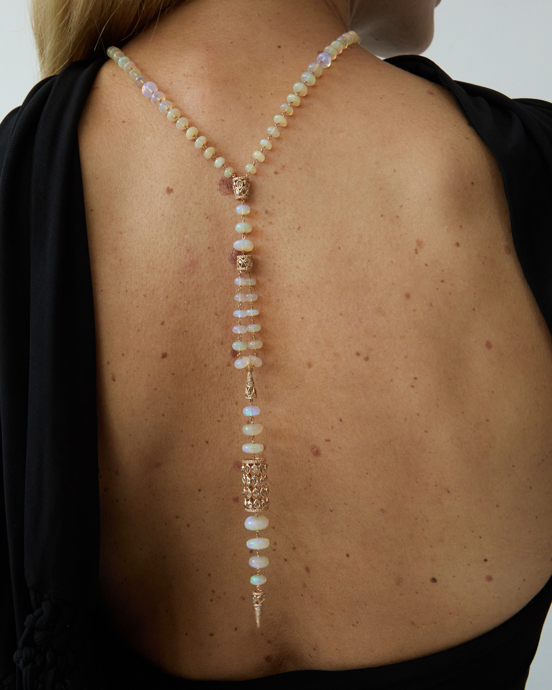 Opal Hour Diamond Lariat Necklace - BONDEYE JEWELRY ®