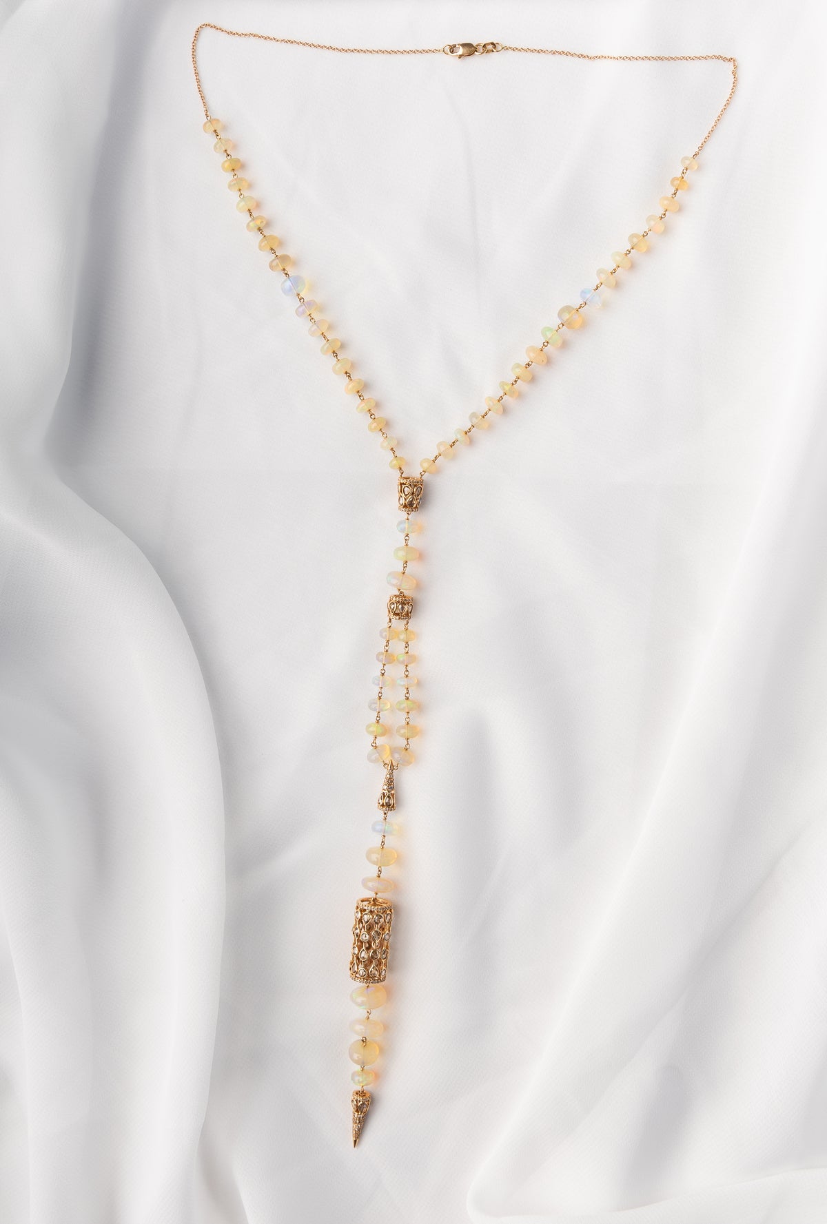 Opal Hour Diamond Lariat Necklace - BONDEYE JEWELRY ®