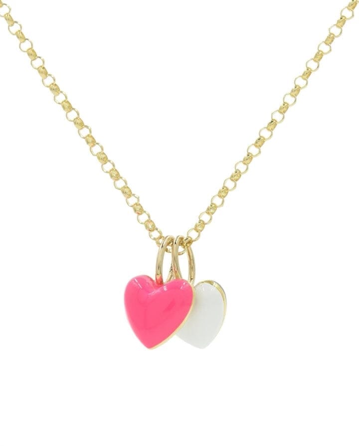 Puffy Enamel Heart Charm Necklaces - BONDEYE JEWELRY ®