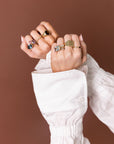 Queenie Emerald Square Signet Rings - BONDEYE JEWELRY ®