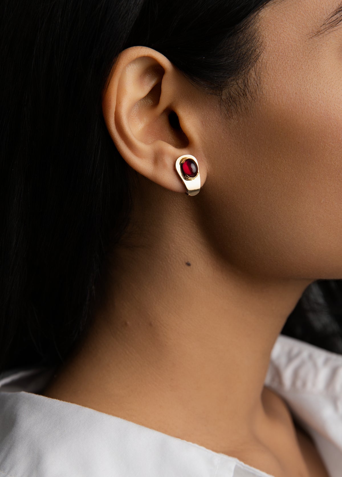 Ruby Cabochon Teardrop Studs - BONDEYE JEWELRY ®