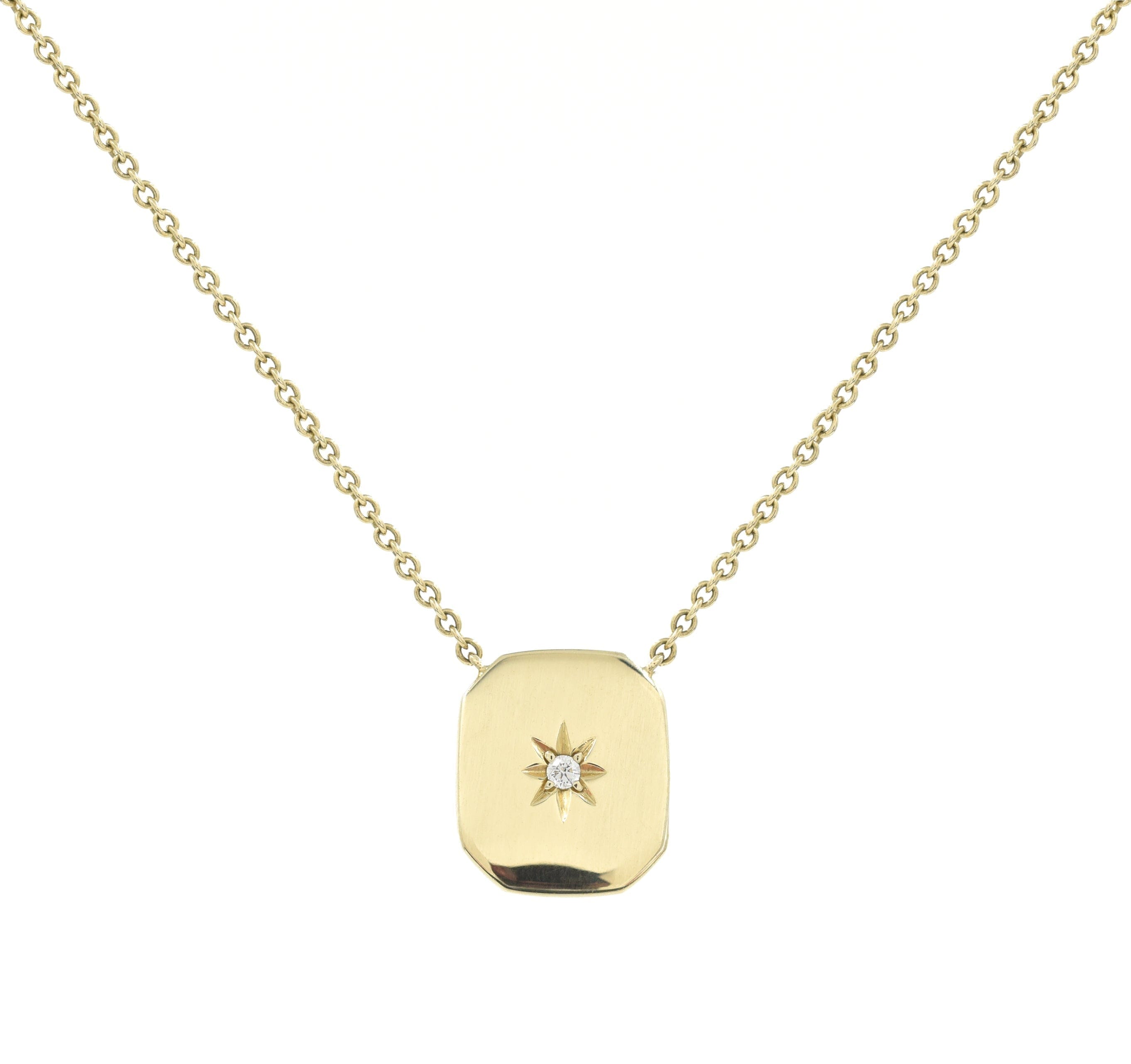 Shield Diamond Starburst Necklace Pendant Necklaces - BONDEYE JEWELRY ®
