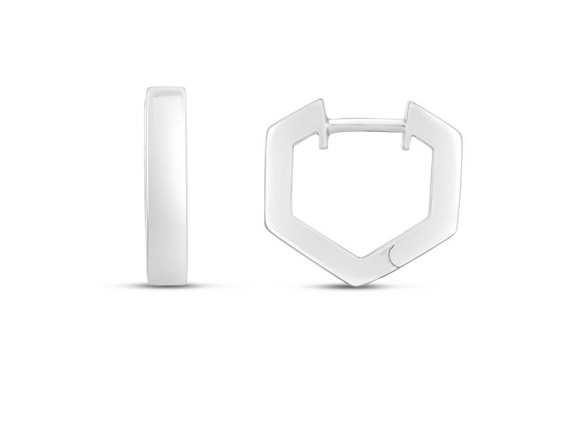 Silver Bold Hexagon Hoop Earrings Earrings - BONDEYE JEWELRY ®