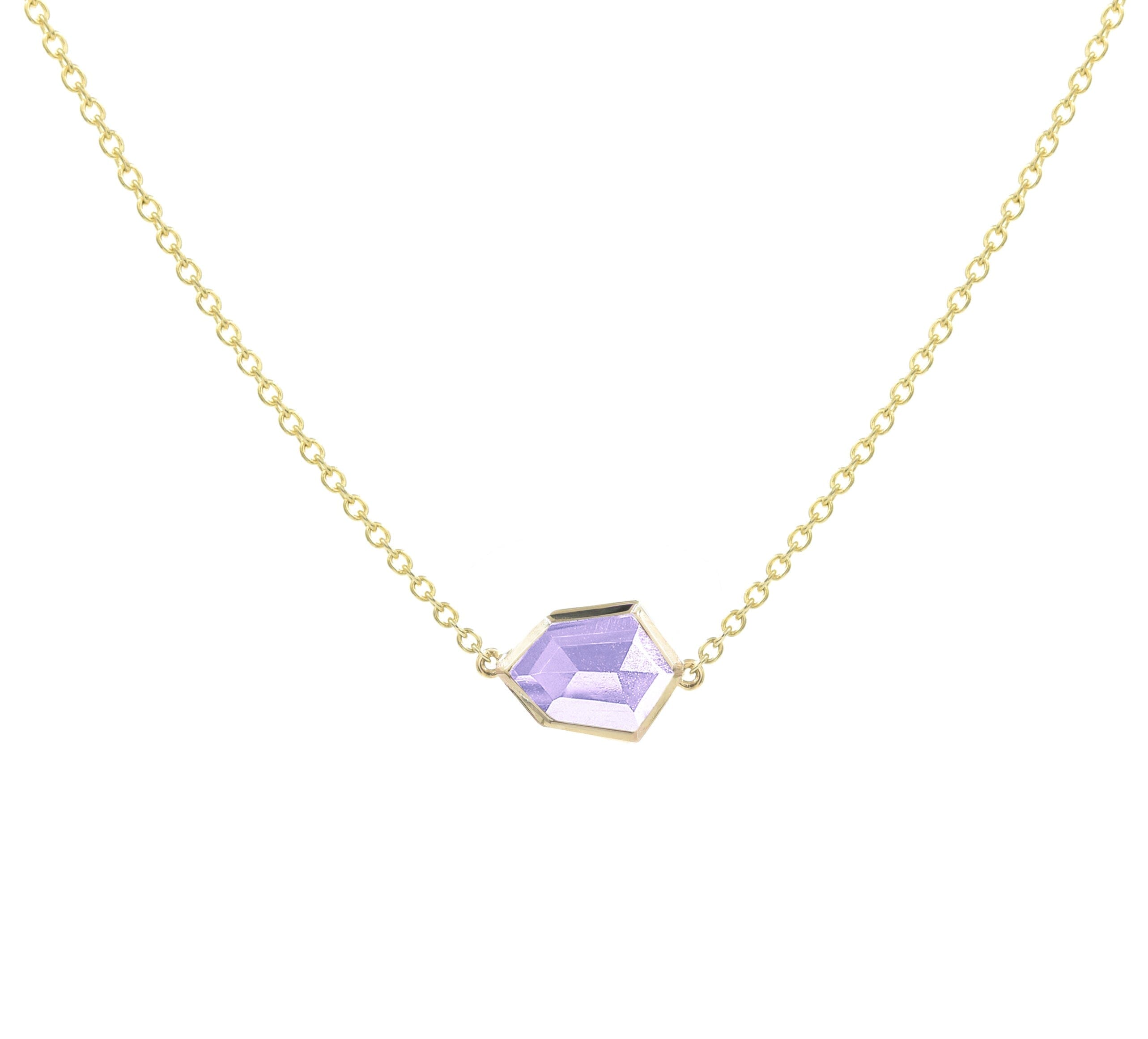 Soothing Amethyst Shield Jollie Necklace Necklaces - BONDEYE JEWELRY ®
