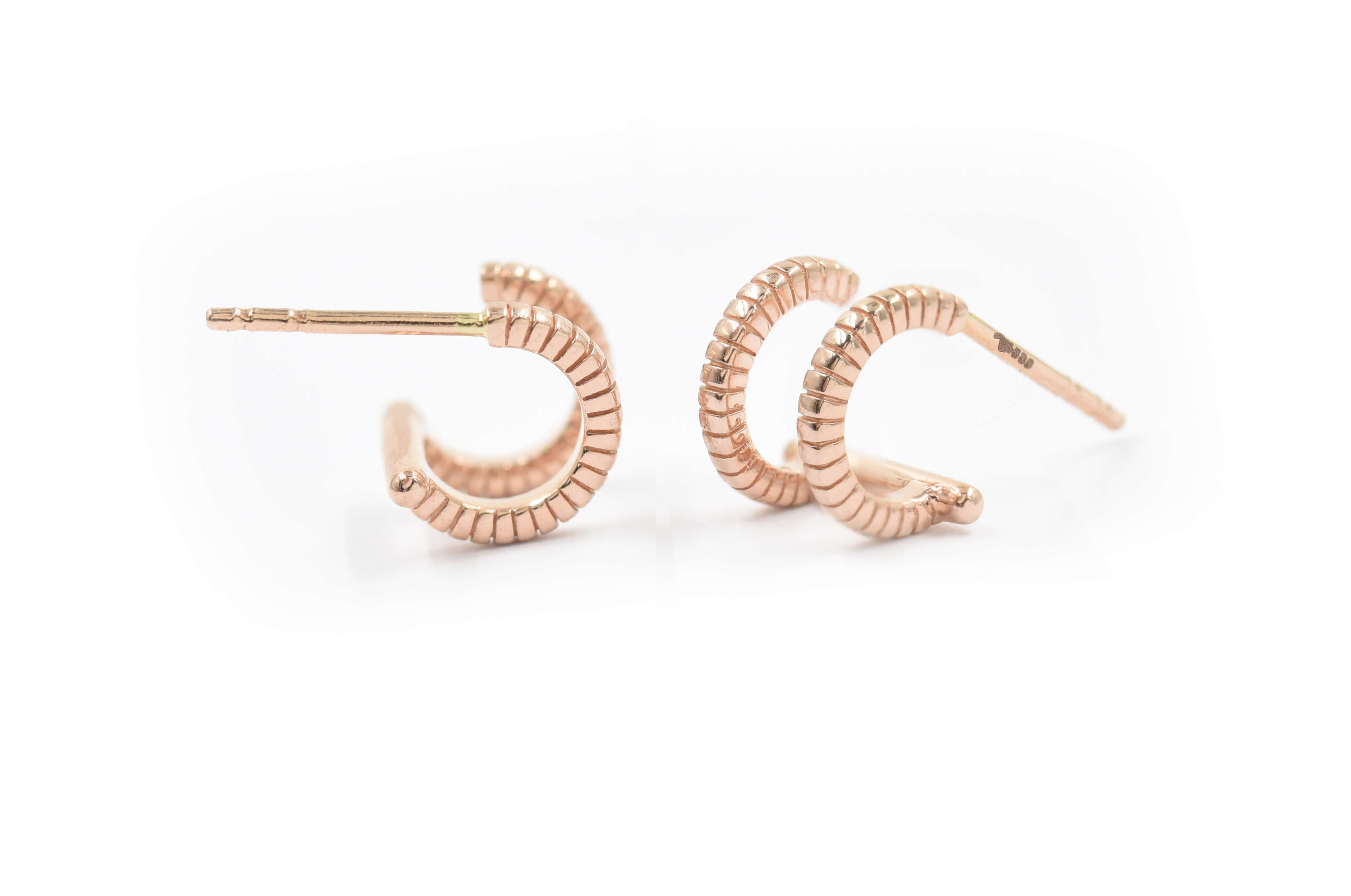 Textured Double Hoops Earrings Earrings - BONDEYE JEWELRY ®