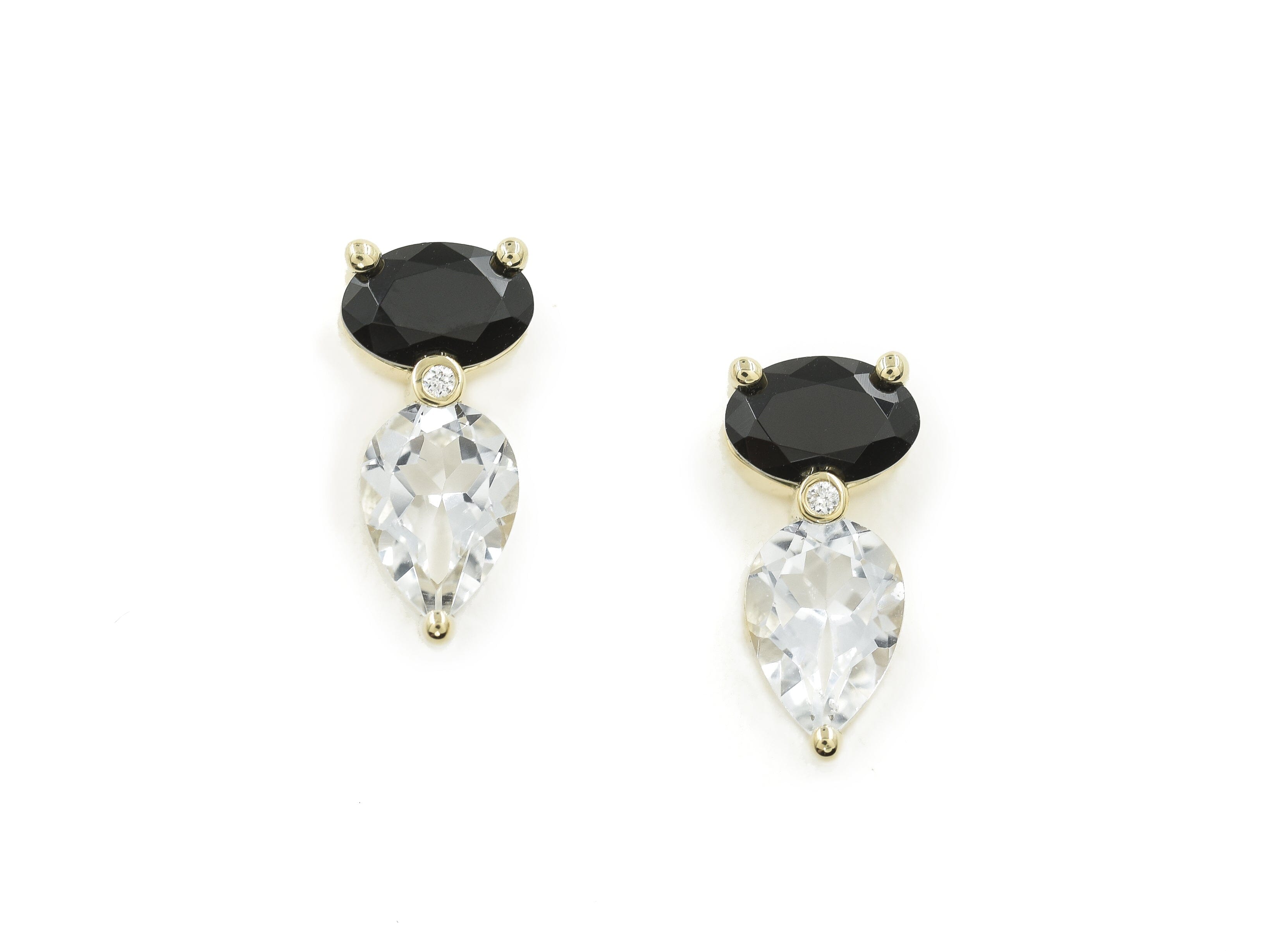 Tiered Black &amp; White Jollie Studs Earrings - BONDEYE JEWELRY ®