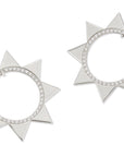 Venus Hoop Earrings with White Diamonds Earrings - BONDEYE JEWELRY ®