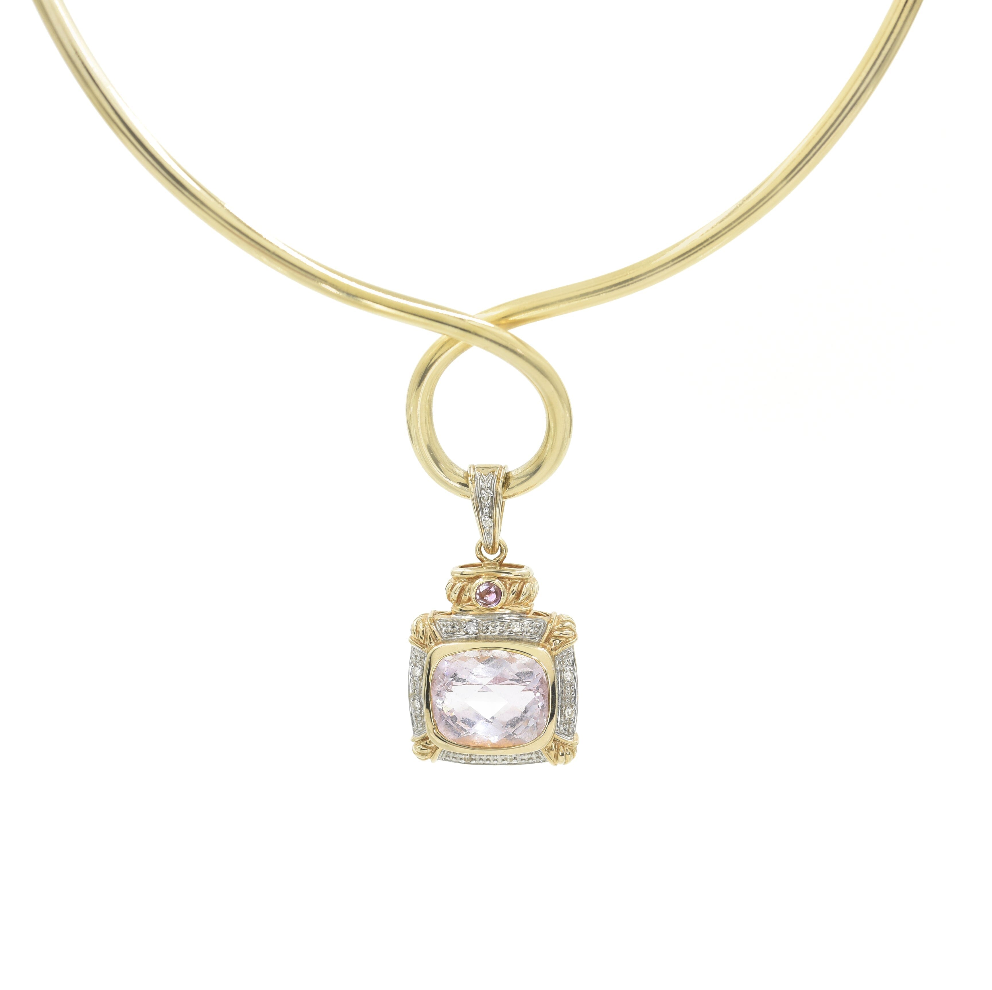Vintage Amethyst and Diamond Pendant Pendants - BONDEYE JEWELRY ®