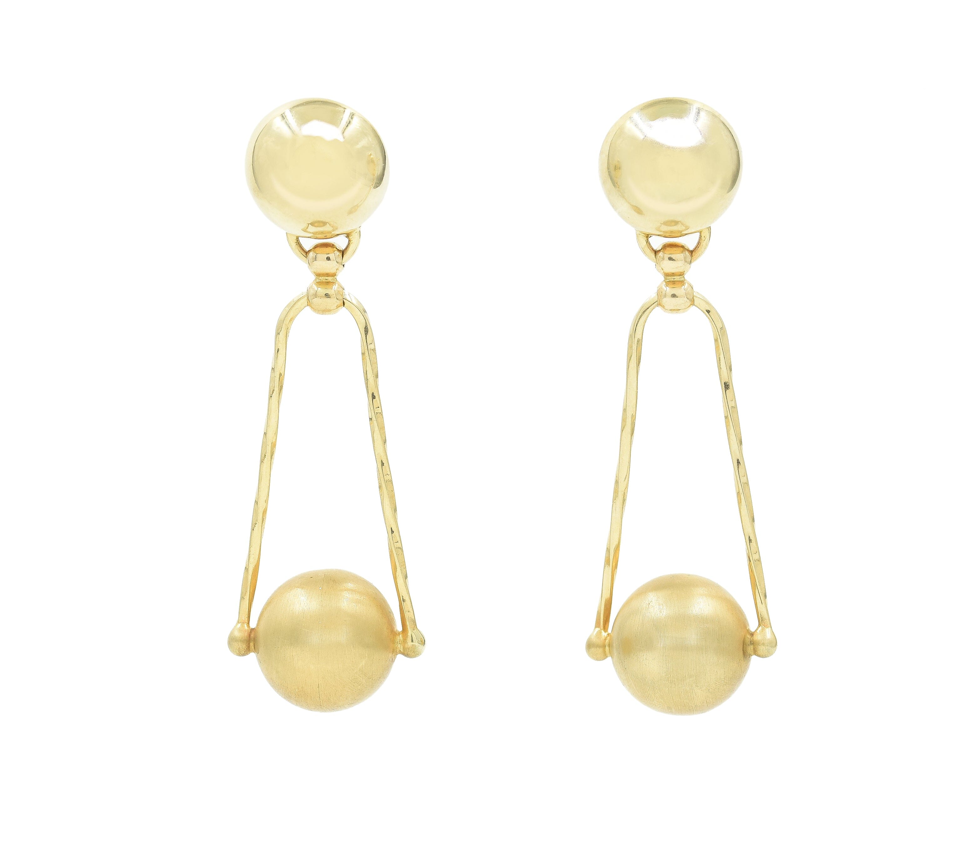 Vintage Gold Ball Drop Earrings Earrings - BONDEYE JEWELRY ®