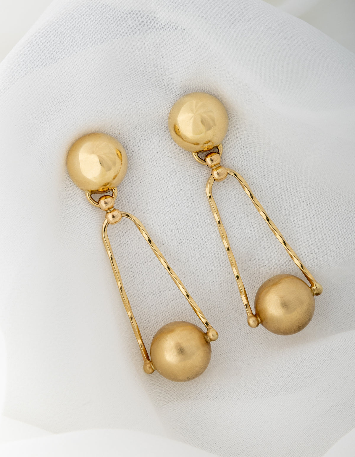 Vintage Gold Ball Drop Earrings - BONDEYE JEWELRY ®