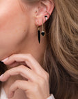 Wave Ear Cuff Black Diamonds Earrings - BONDEYE JEWELRY ®