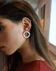Wave Ear Cuff White Diamonds Earrings - BONDEYE JEWELRY ®