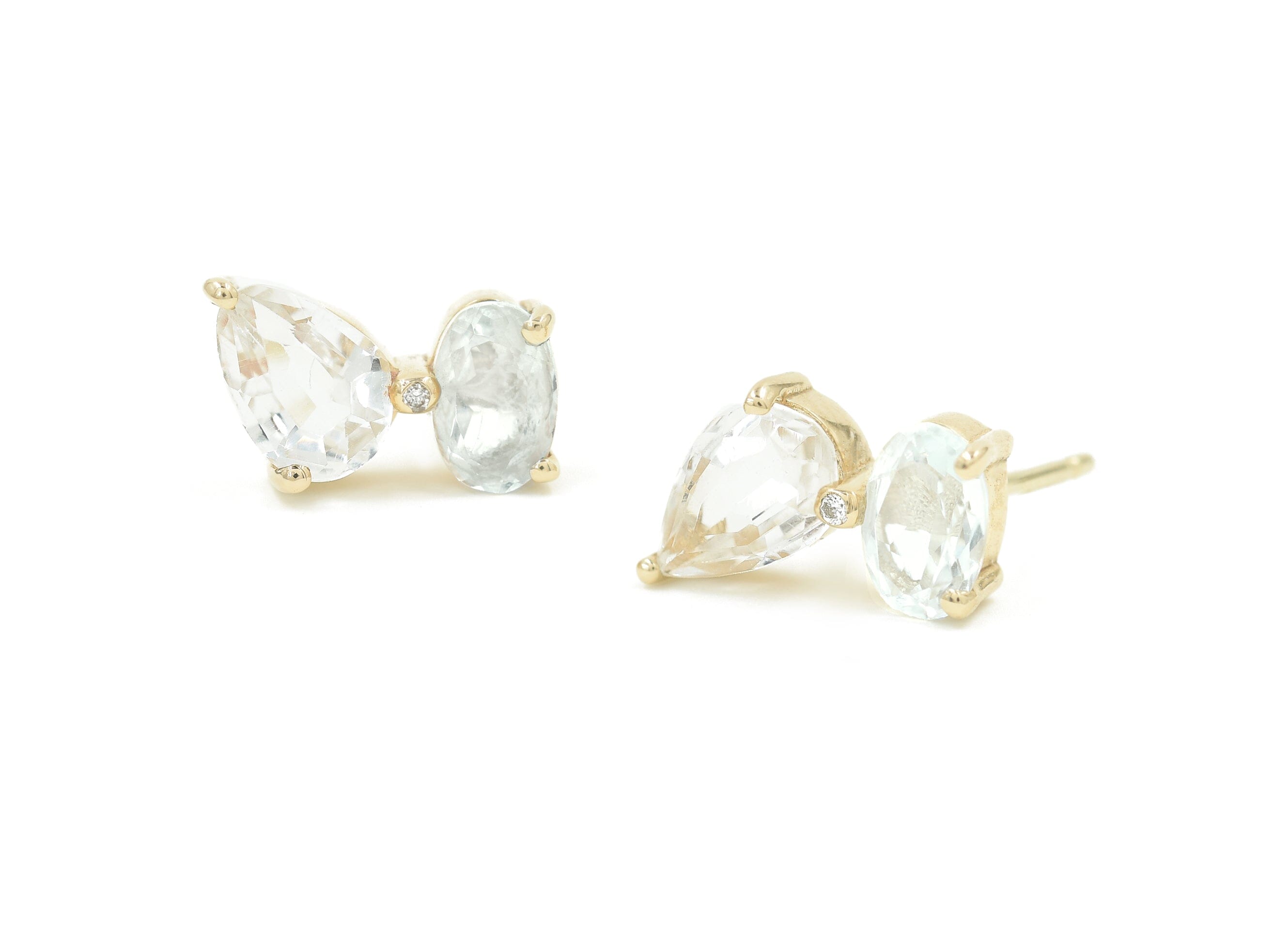White Topaz and White Diamond Earring Earrings - BONDEYE JEWELRY ®