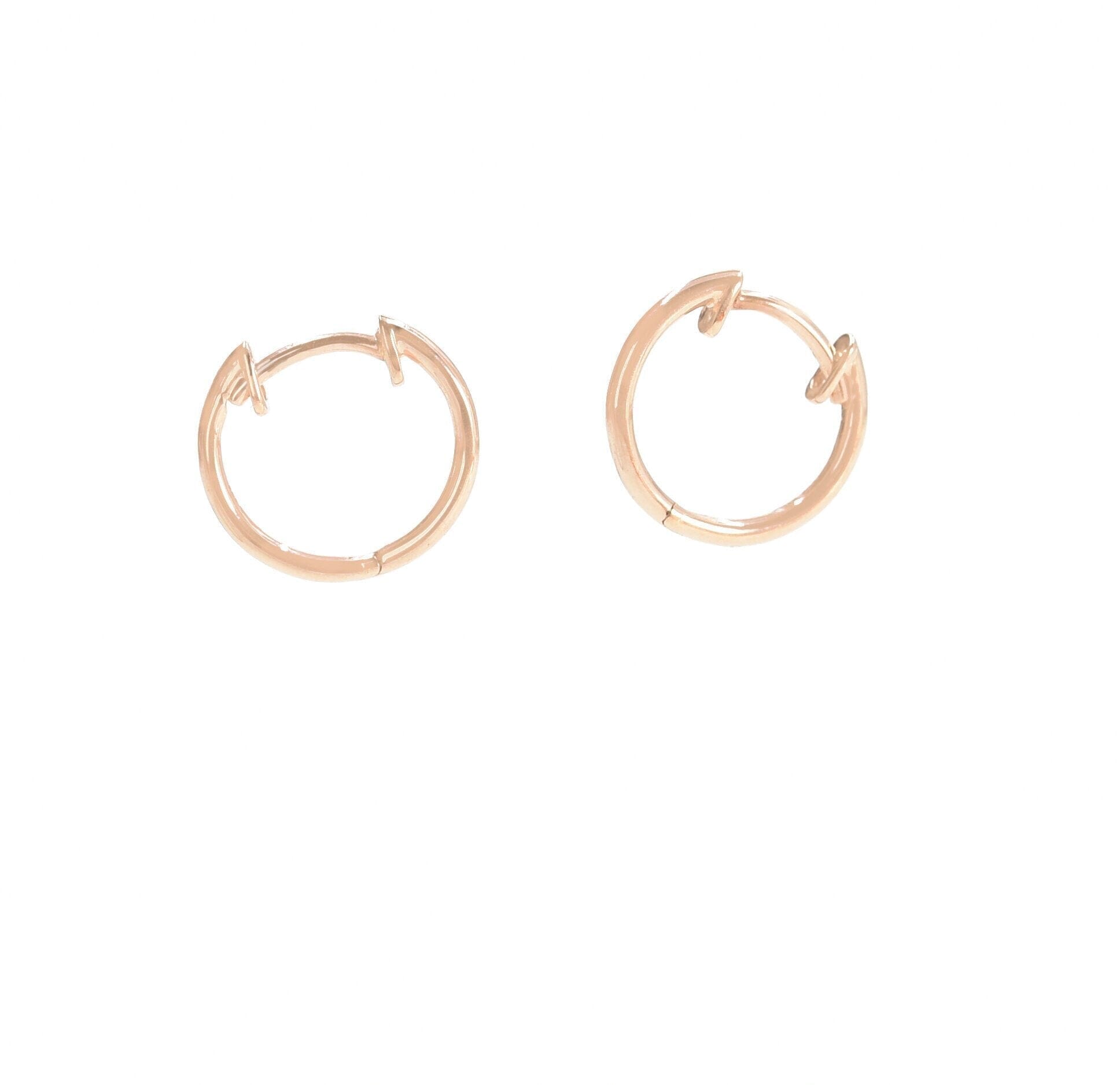 Alex Hoops Large Earrings BONDEYE JEWELRY ® Rose Gold Pair 