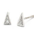 Angled Studs Earrings BONDEYE JEWELRY ® White Gold Single 