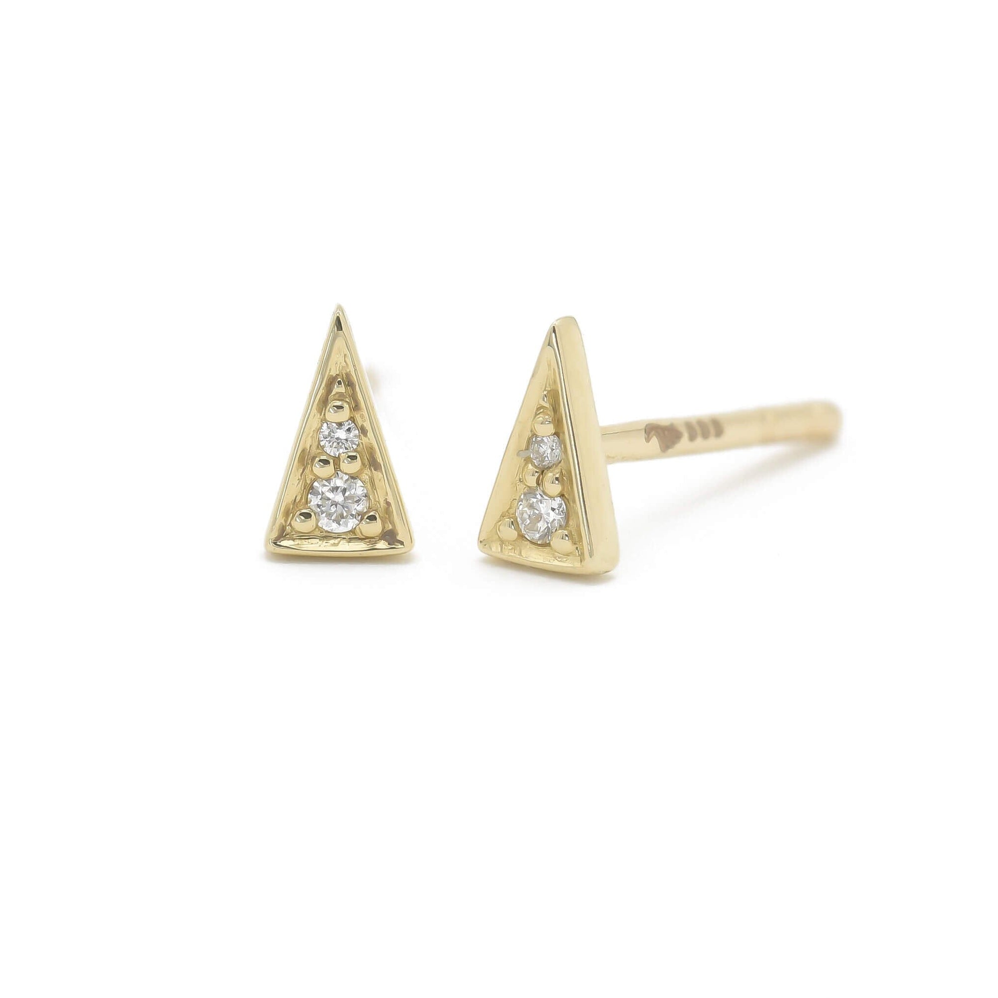 Angled Studs Earrings BONDEYE JEWELRY ® Yellow Gold Single 