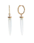 Aphrodite Diamond & Chalcedony Hoop Earrings Earrings BONDEYE JEWELRY ® Rose Gold Pair 