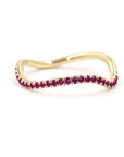 Birthstone Wave Ring Rings BONDEYE JEWELRY ® 4 Yellow Gold January - Garnet