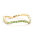 Birthstone Wave Ring Rings BONDEYE JEWELRY ® 4.5 Yellow Gold August - Peridot