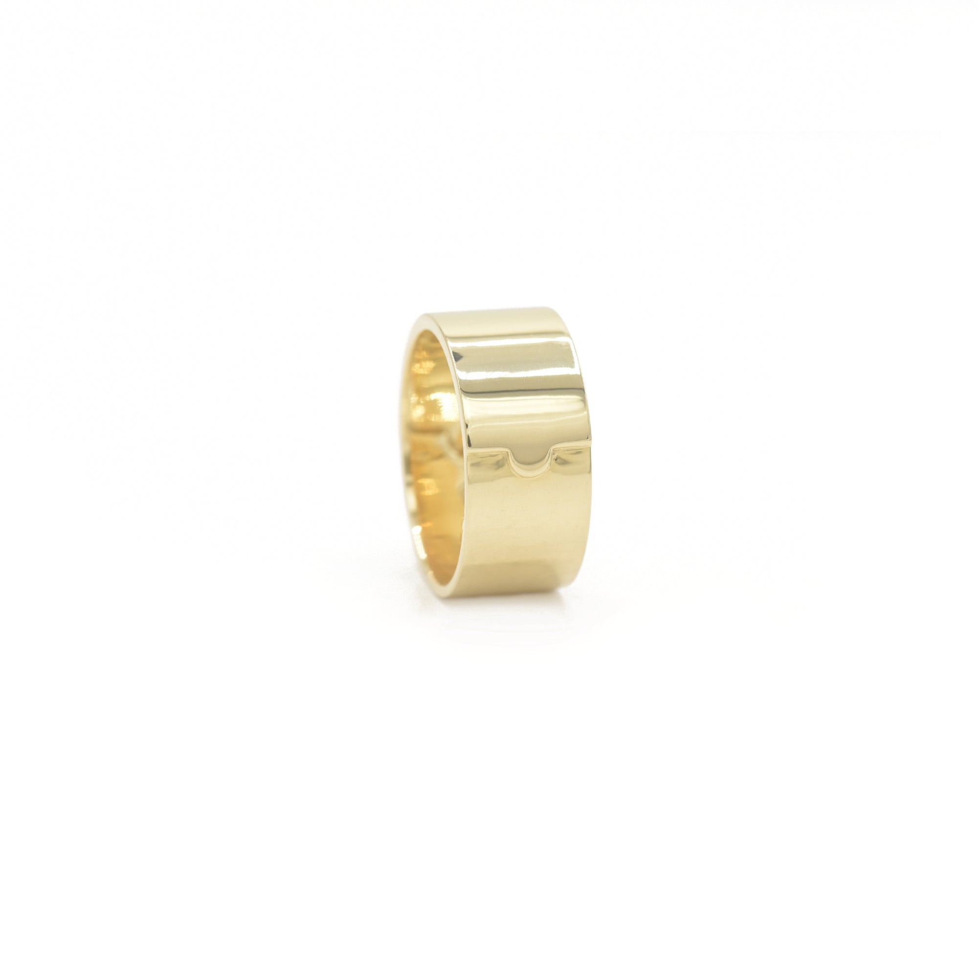 Bound By Love 14k Gold ring with engraved design on a white background Bondeye Jewelry