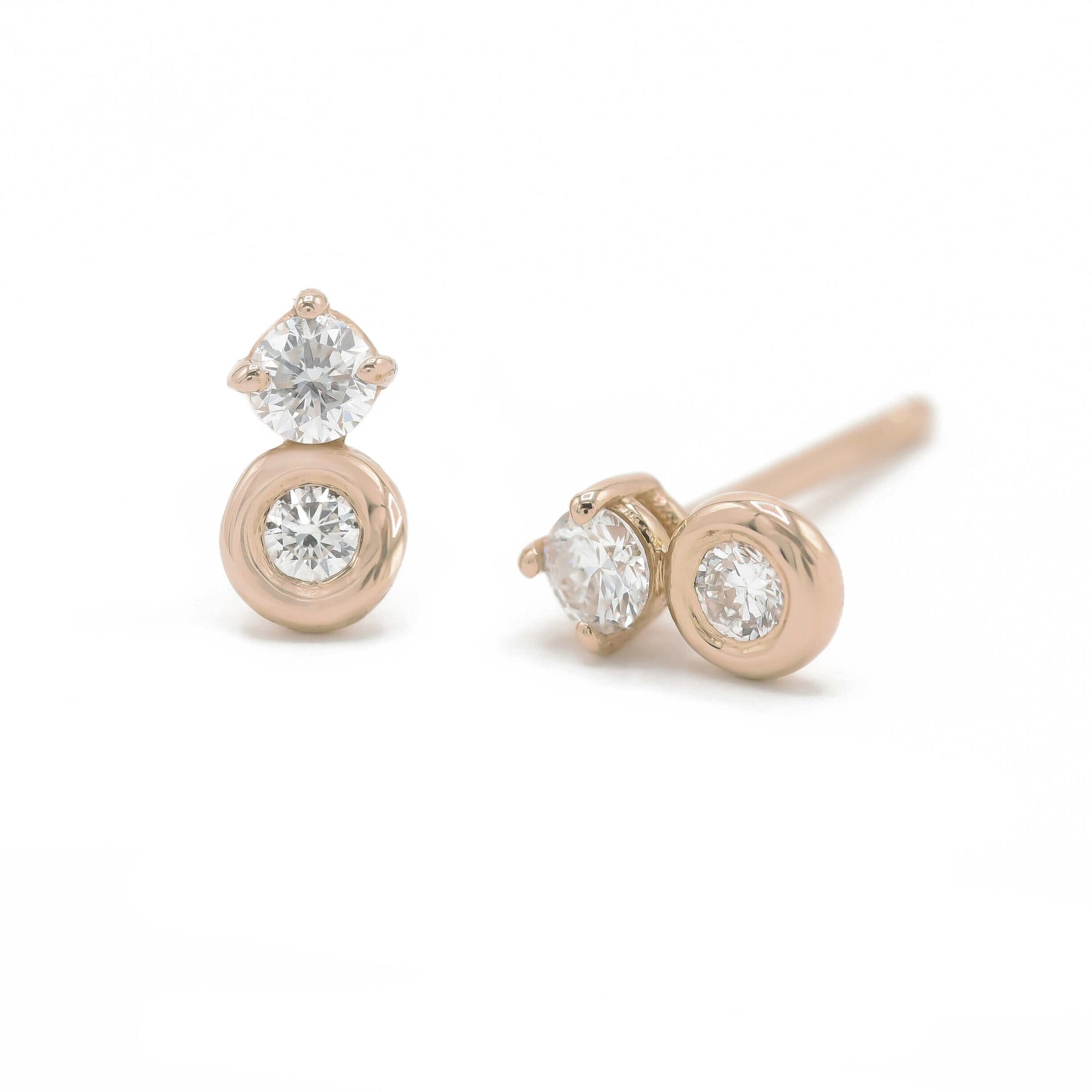 Bubble Studs Earrings BONDEYE JEWELRY ® Rose Gold Single 