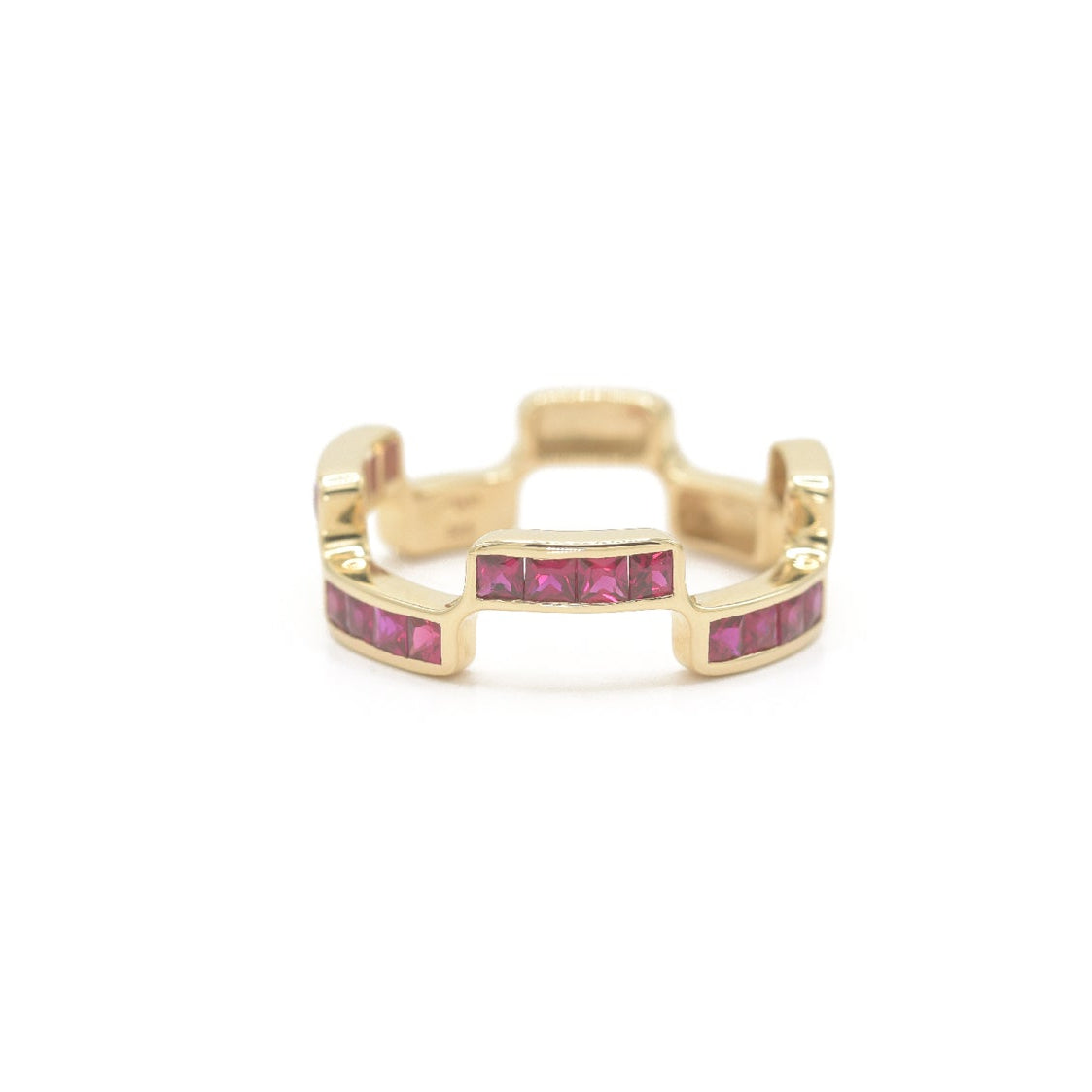 Puzzle Block ring with Ruby gemstones Bondeye Jewelry