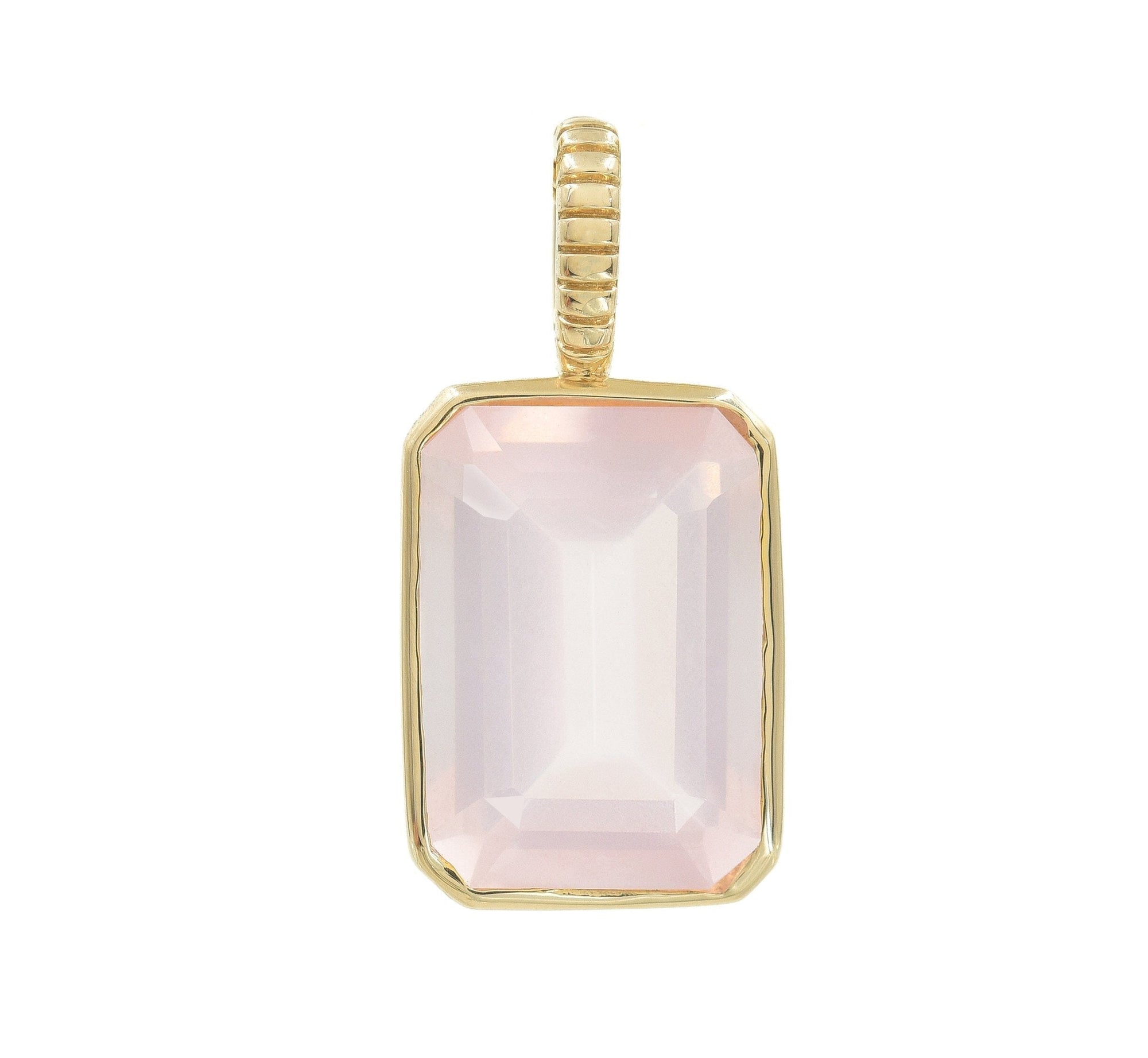 Jollie Emerald Cut Pendant Pendants BONDEYE JEWELRY ® Rose Quartz 