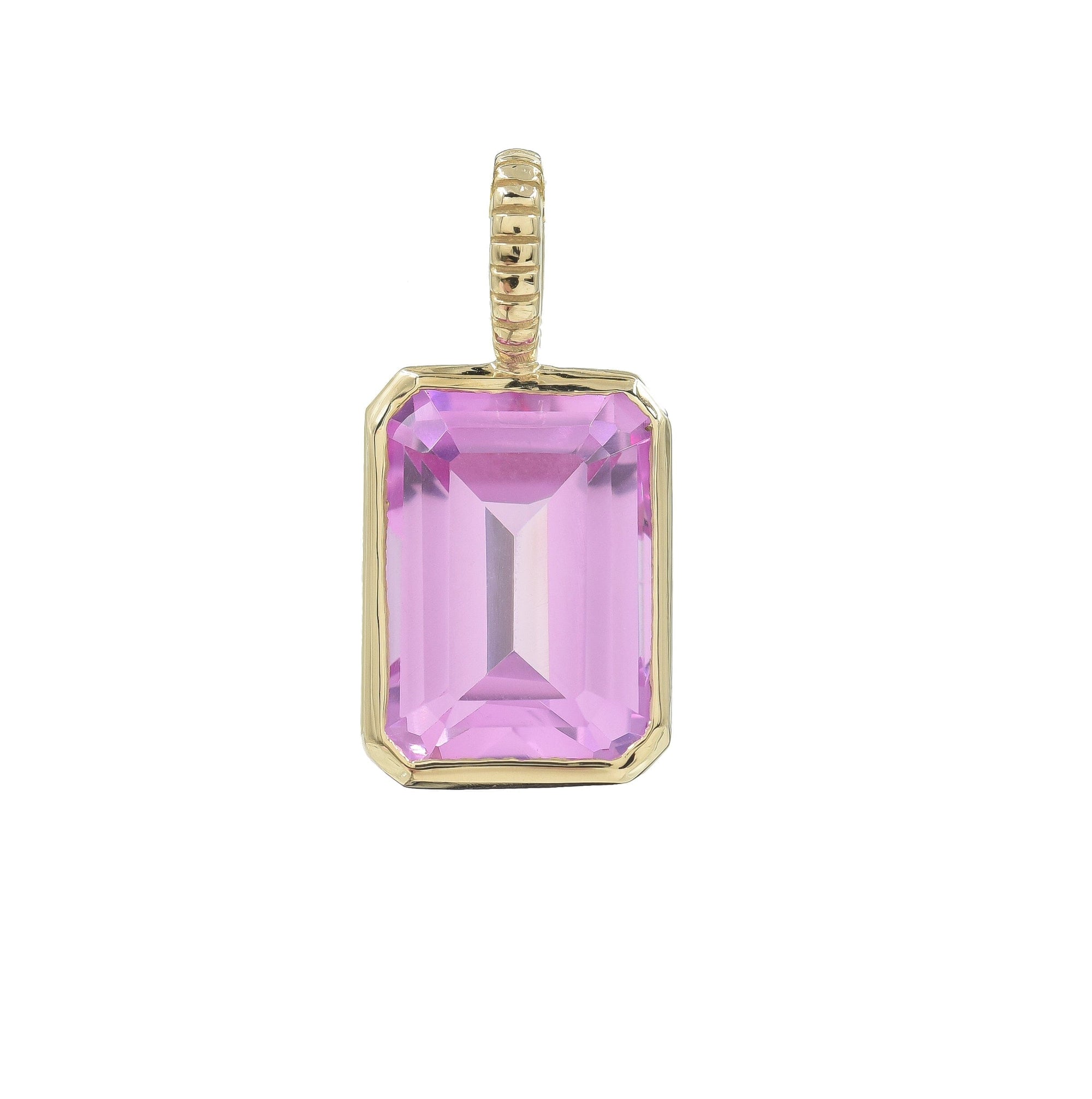 Jollie Emerald Cut Pendant Pendants BONDEYE JEWELRY ® Strawberry Topaz 