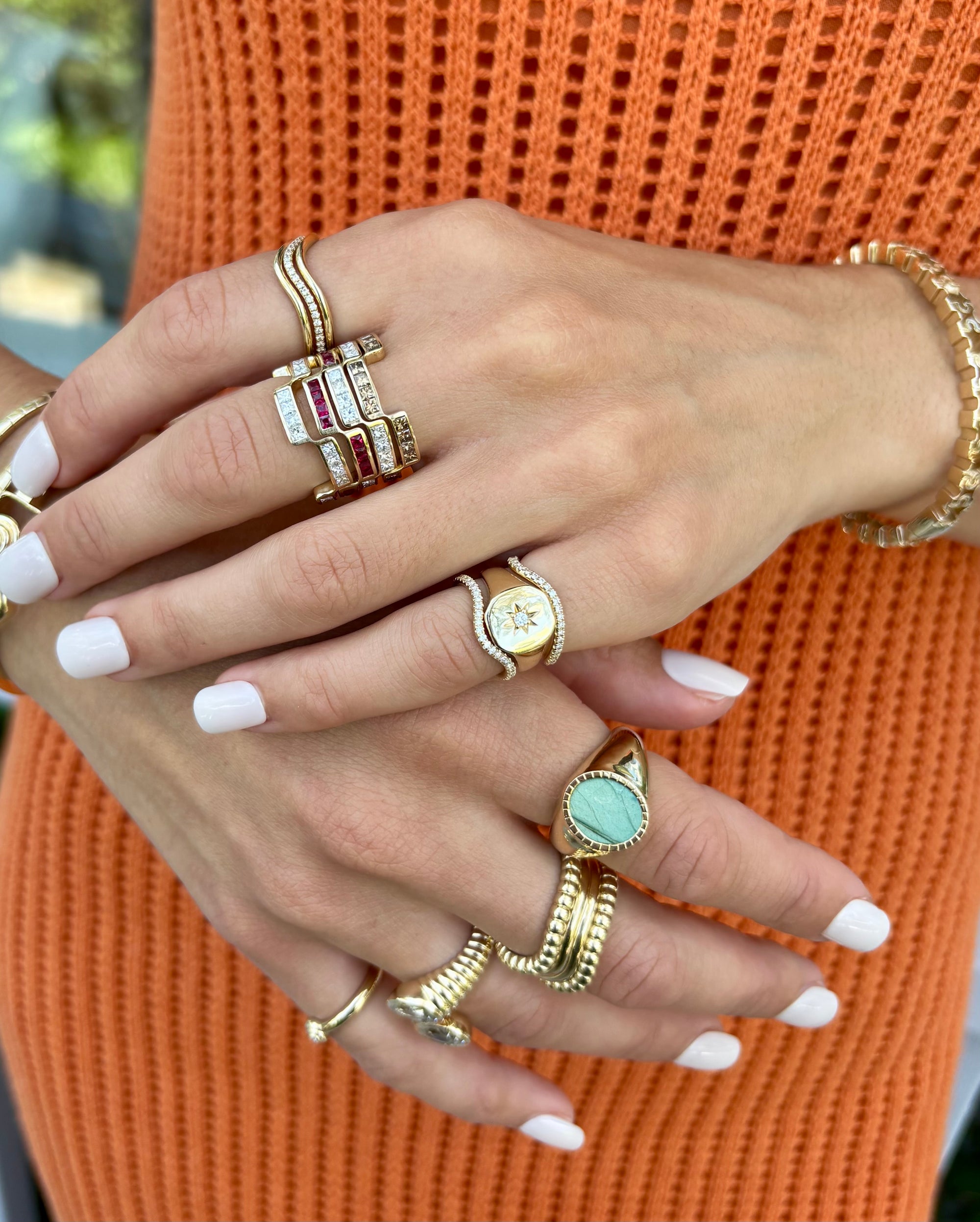 Josie Diamond Star Signet - BONDEYE JEWELRY ®
