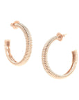 Jules Textured Hoops Earrings BONDEYE JEWELRY ® Rose Gold 