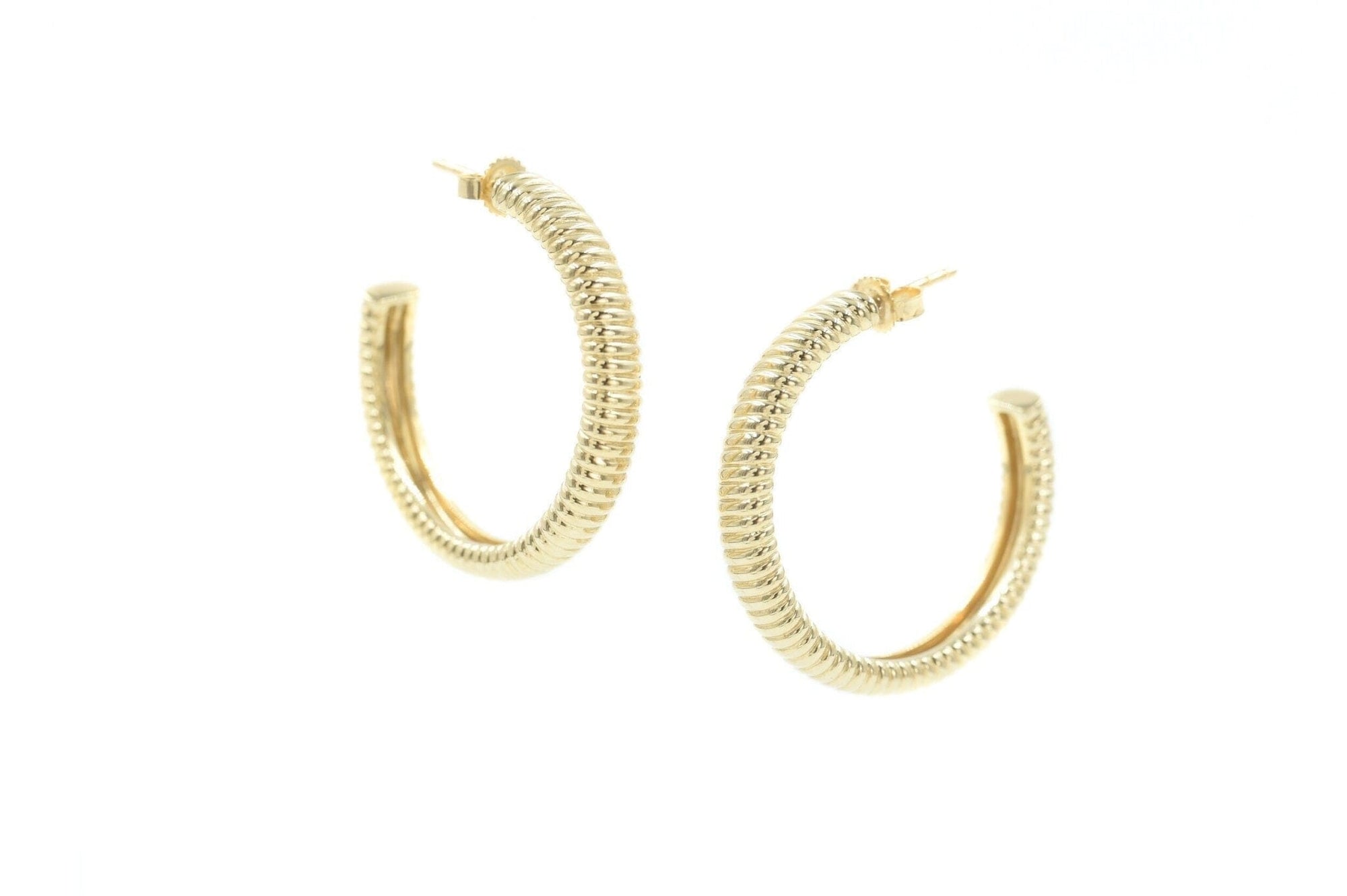 Jules Textured Hoops Earrings BONDEYE JEWELRY ® Yellow Gold 