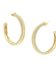 Jules Textured Hoops Earrings BONDEYE JEWELRY ® Yellow Gold 