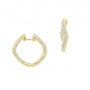Large Hinged Wave Hoops, Full Pavé Diamonds Earrings