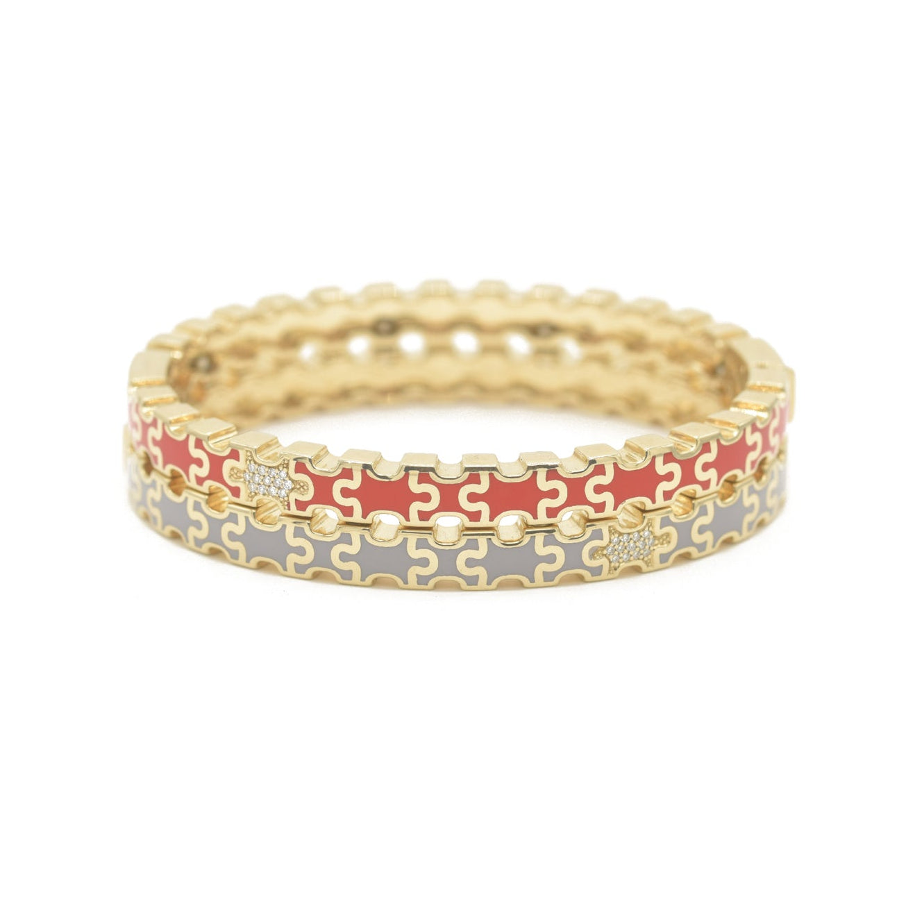 Linked in Love Red &amp; Grey Bracelet - BONDEYE JEWELRY ®