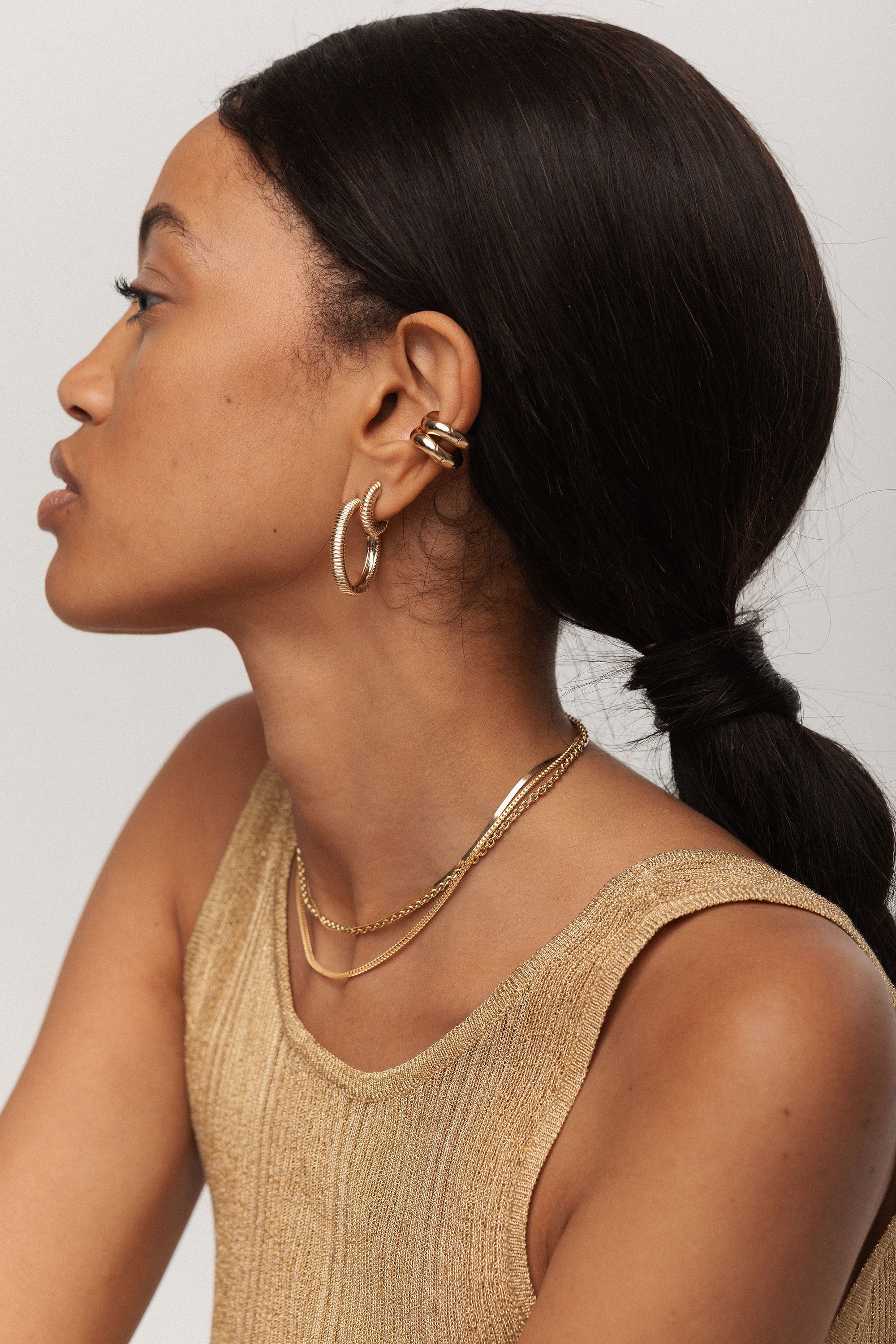 Lulu Textured Hoops - BONDEYE JEWELRY ®