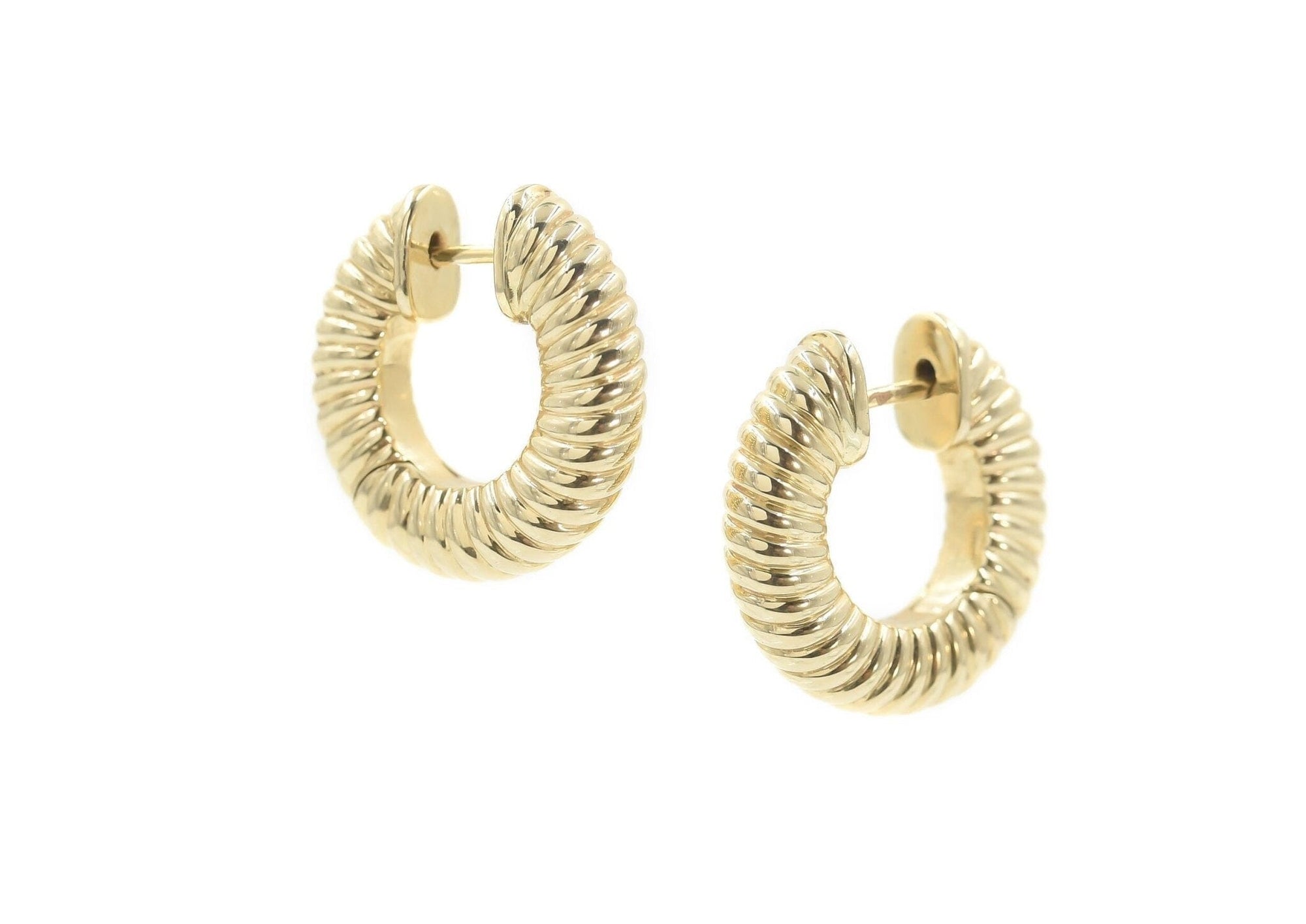 Lulu Textured Hoops Earrings BONDEYE JEWELRY ® Yellow Gold 