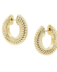 Lulu Textured Hoops Earrings BONDEYE JEWELRY ® Yellow Gold 