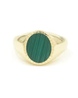 Malachite Textured Signet Ring Rings BONDEYE JEWELRY ® 2.5 Yellow Gold 