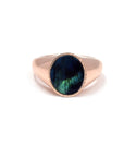 Markle Labradorite Circle Signet Rings BONDEYE JEWELRY ® Rose Gold 2.5 