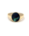 Markle Labradorite Circle Signet Rings BONDEYE JEWELRY ® Yellow Gold 2.5 