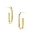 Paperclip Hoops Earrings BONDEYE JEWELRY ® Yellow Gold Pair 