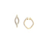 Large Hinged Wave Hoops, Full Pavé Diamonds - BONDEYE JEWELRY ®