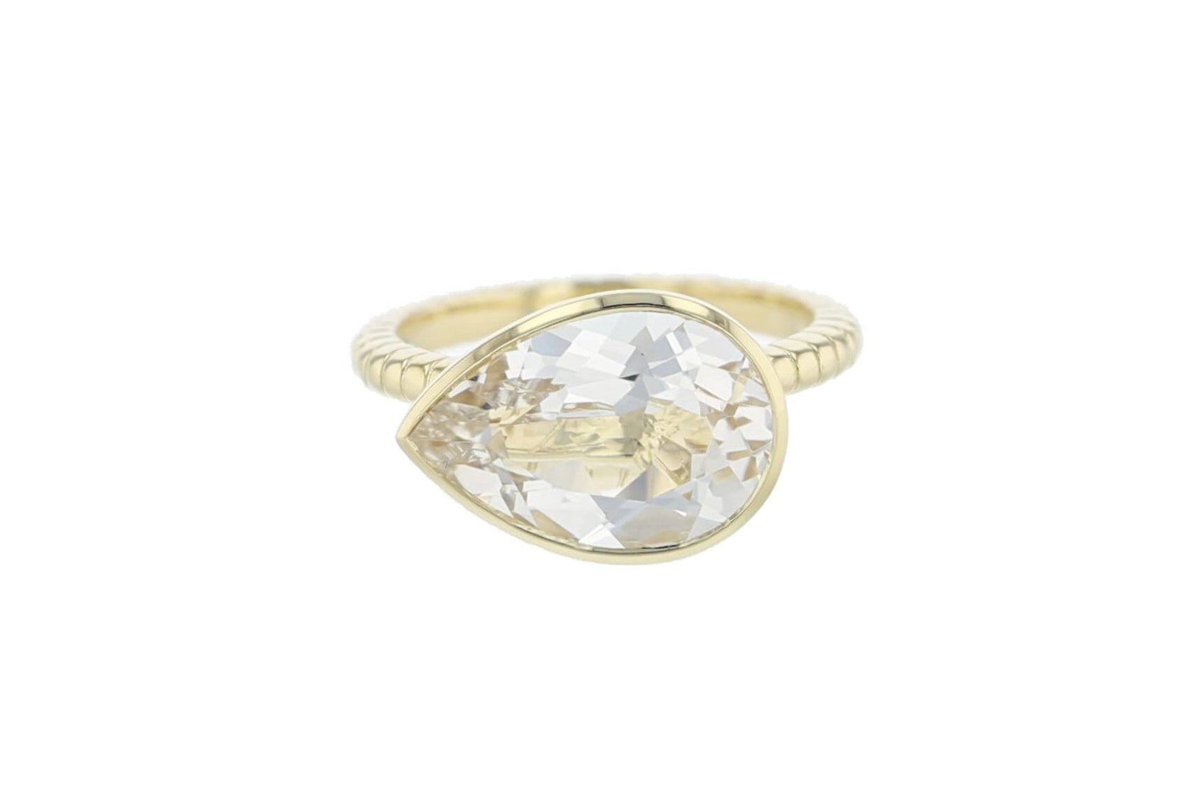 White Topaz Pear Cut Jollie Ring Rings BONDEYE JEWELRY ® 2.5 